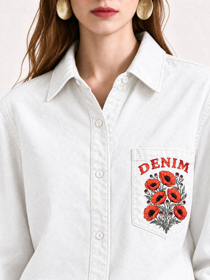 Rodeo Poppy Trail Long Sleeve Denim Shirt