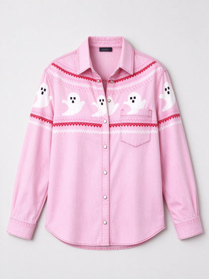 Pastel Phantoms Long Sleeve Denim Shirt