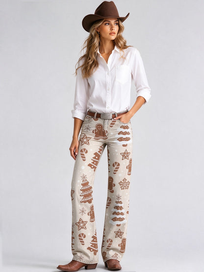 Gingerbread Chuckwagon Low-Rise Bootcut Jeans