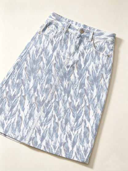 Skyline Trail Ankle-Length Denim Skirt