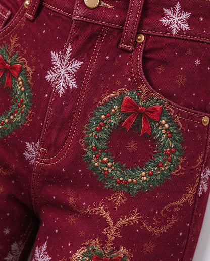 Frontier Angel Wreath Wide-Leg Jeans