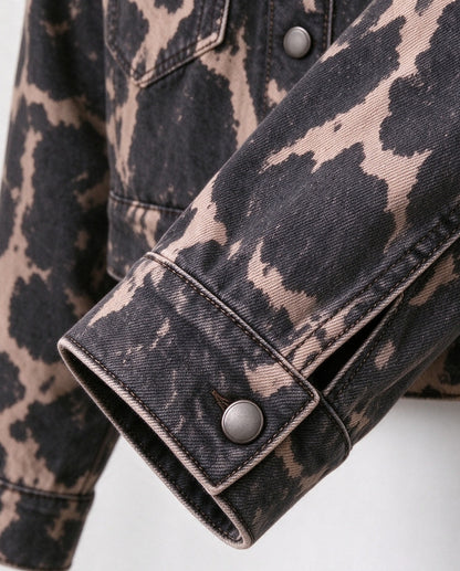 Longhorn Hide Cropped Denim Jacket