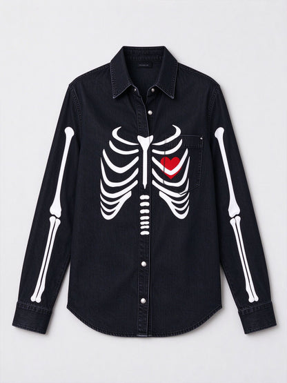 Bone Rider Long Sleeve Denim Shirt