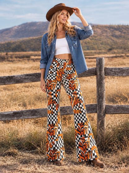 Wild Stripe Rodeo Bootcut Jeans – Back View – Riley – Orange