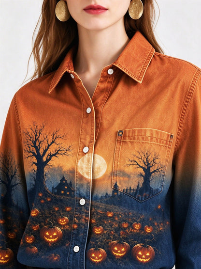 Harvest Moon Long Sleeve Denim Shirt