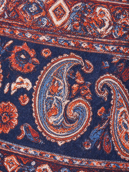 Desert Rose Paisley Denim Midi Skirt
