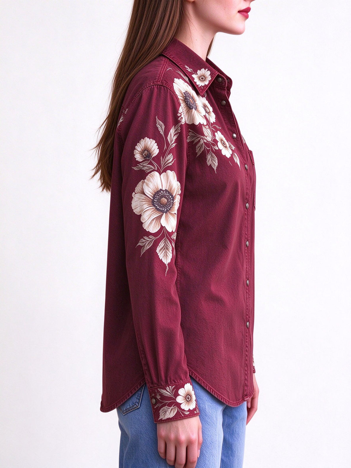 Desert Blossom Long Sleeve Denim Shirt