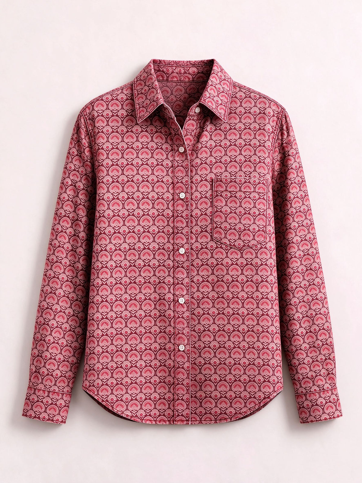 Desert Bandana Medallion Long Sleeve Denim Shirt