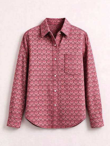 Desert Bandana Medallion Long Sleeve Denim Shirt