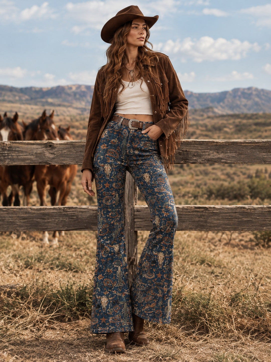 Desert Mirage Navy Bootcut Jeans