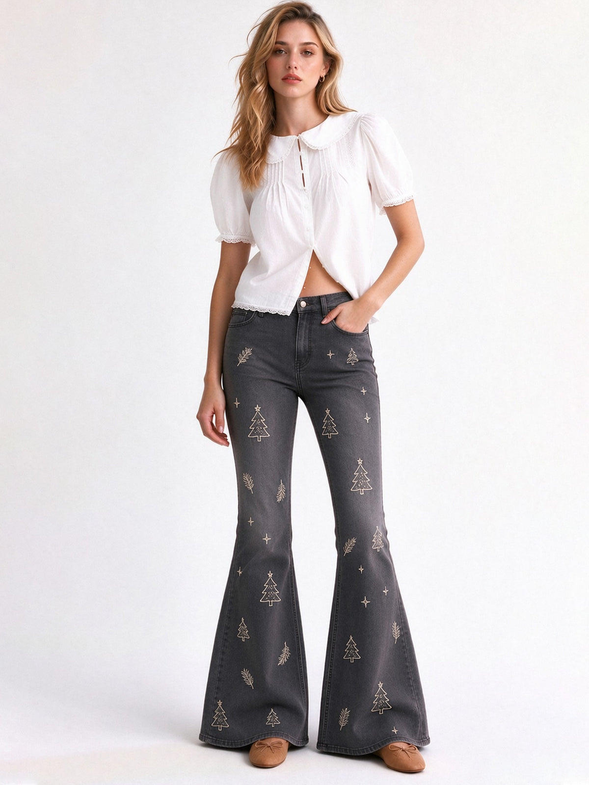 Frontier Feather Pine Flare Jeans