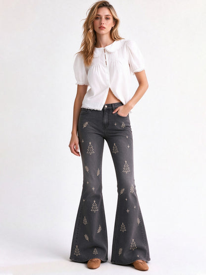 Frontier Feather Pine Flare Jeans