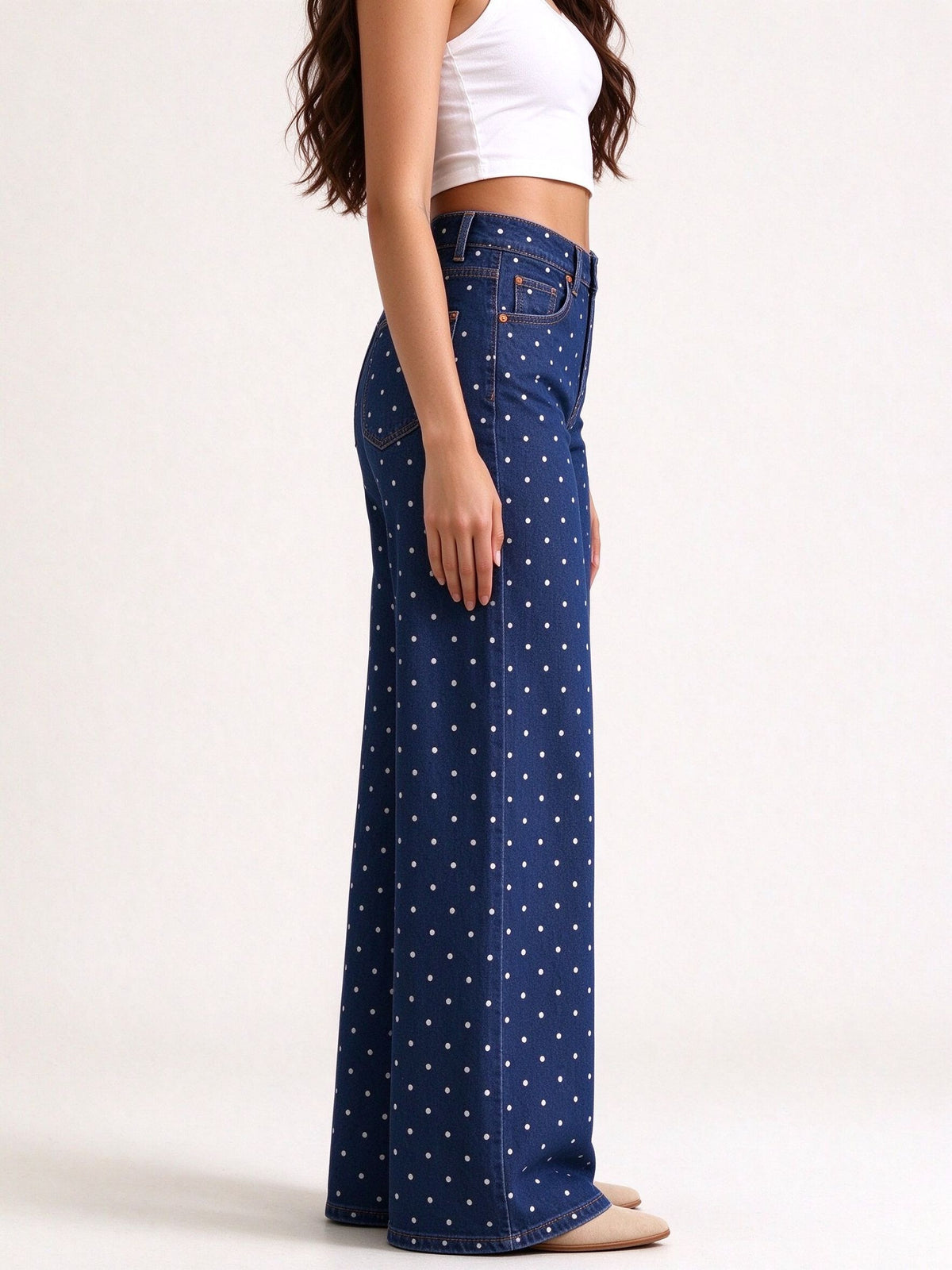 Rodeo Star Dots High-Rise Straight-Leg Jeans