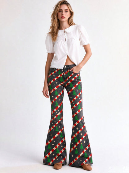 Rodeo Candy Stripe Flare Jeans