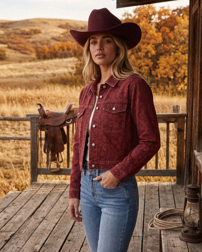 Prairie Mirage Cropped Denim Jacket