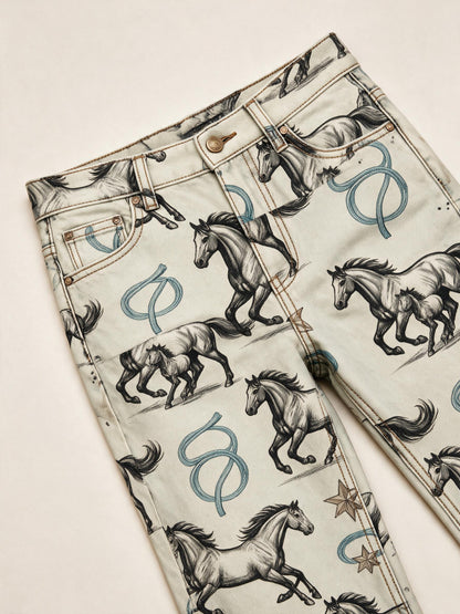 Tooled Concho Heritage Flare Jeans