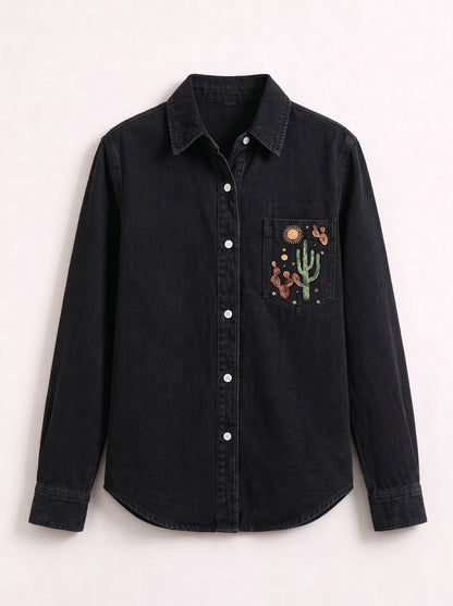 Prairie Daisy Trail Long Sleeve Denim Shirt