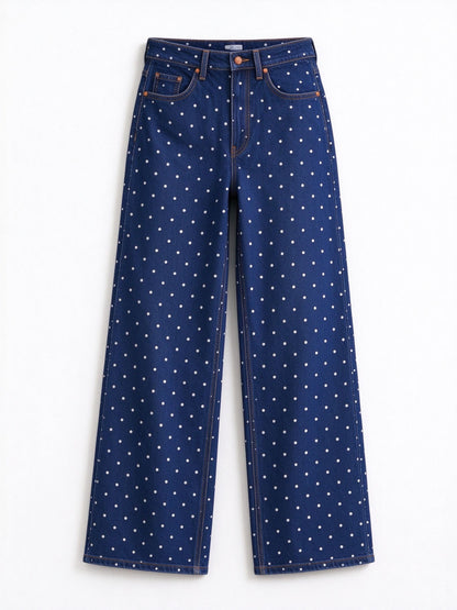 Rodeo Star Dots High-Rise Straight-Leg Jeans