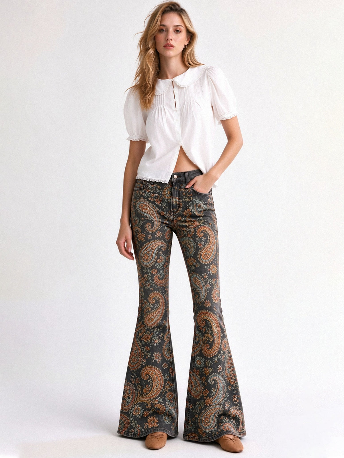 Desperado Paisley Flare Jeans
