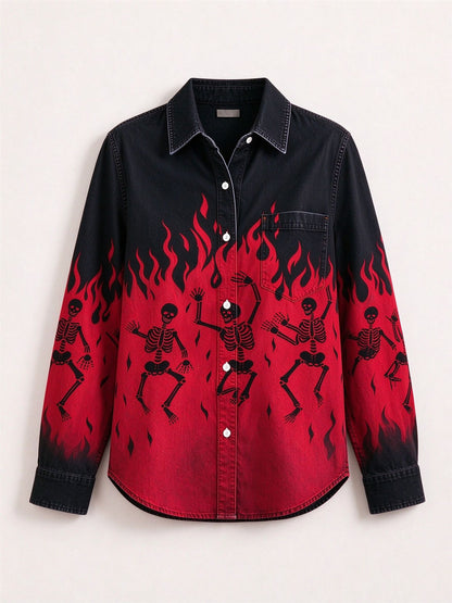 Flame Frontier Long Sleeve Denim Shirt
