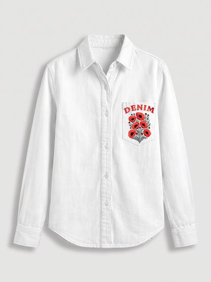 Rodeo Poppy Trail Long Sleeve Denim Shirt