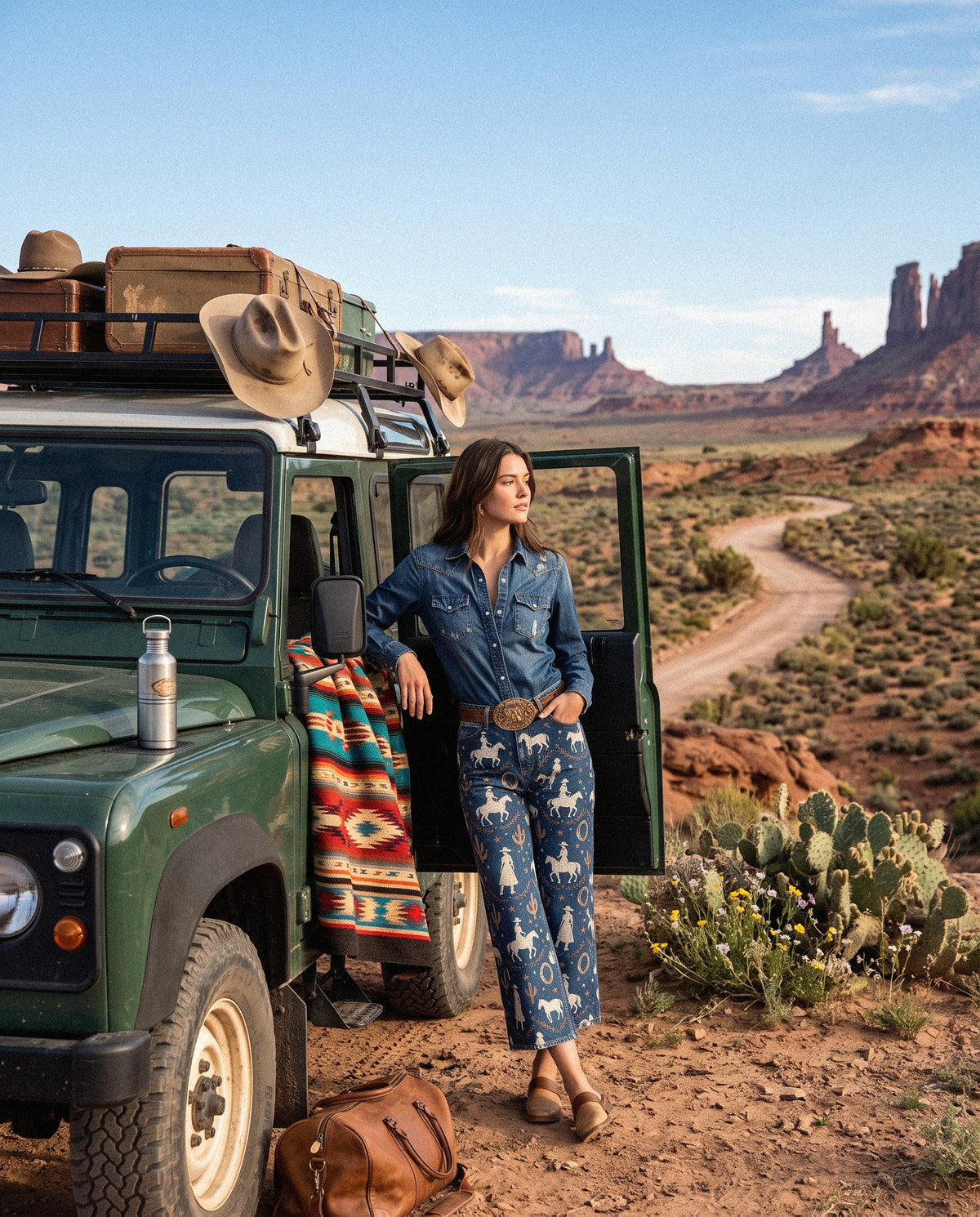 Desert Rider Wide-Leg Cropped Pants