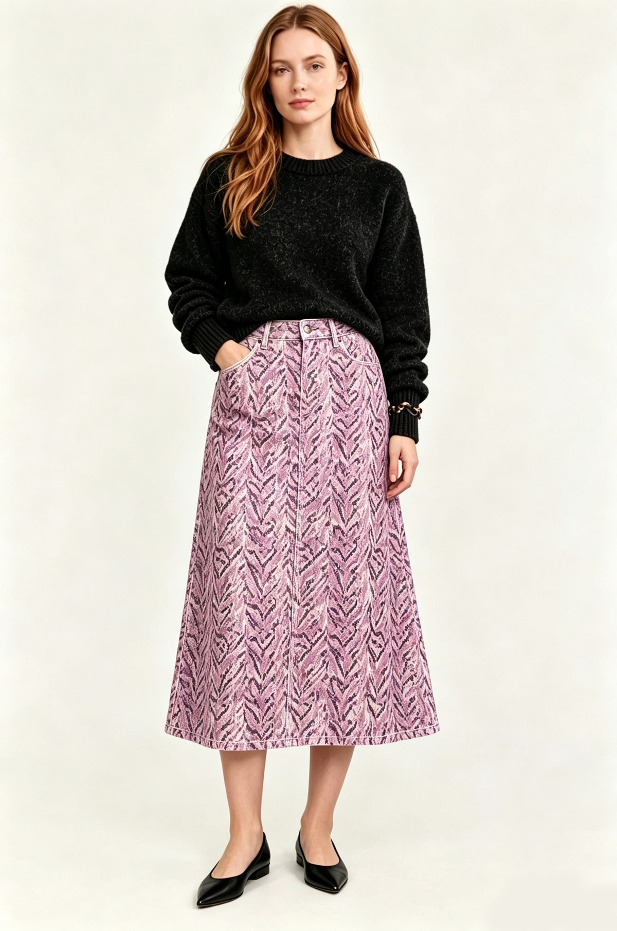 Frontier Mirage Ankle-Length Denim Skirt