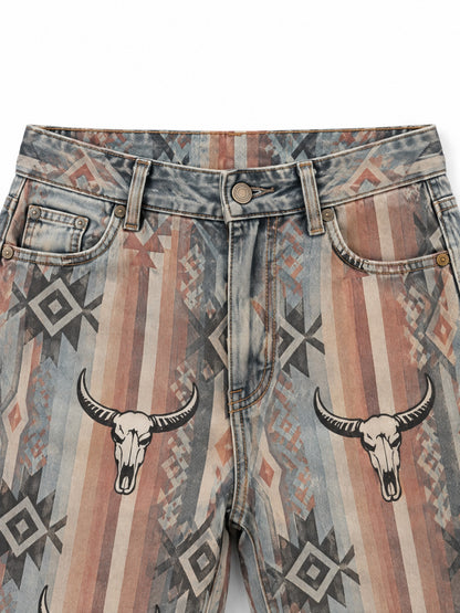 Longhorn Mirage Bootcut Jeans – Back View – Riley – Beige