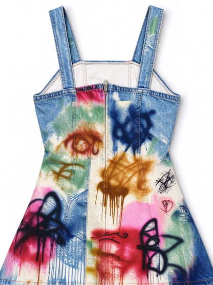 Cadillac Graffiti Structured Mini Dress