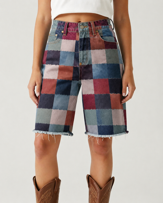 Copper Mesa Plaid RB-BOT08 – Front View – Riley – Multi-tonal Denim