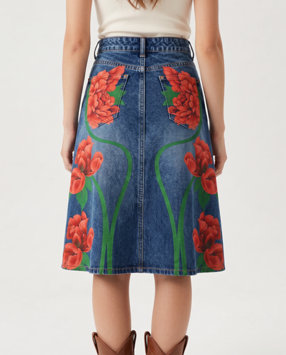 Desert Bloom Dark RB-SKT03 – Back View – Riley – Dark Indigo