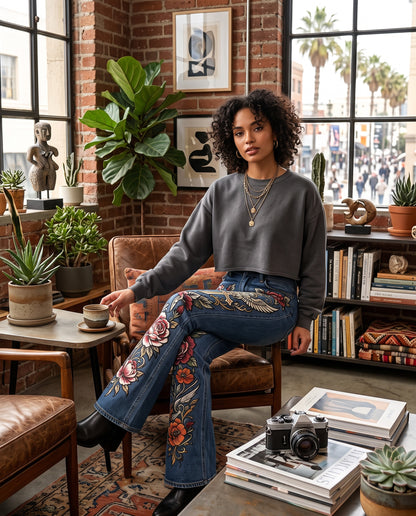 Rustic Rose Reverie Bootcut Jeans
