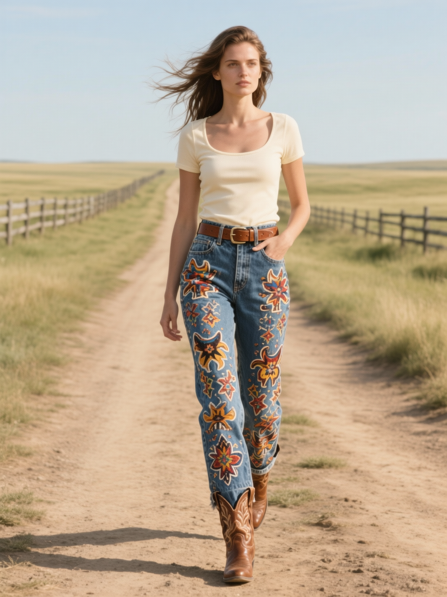 Bootcut jeans styled look