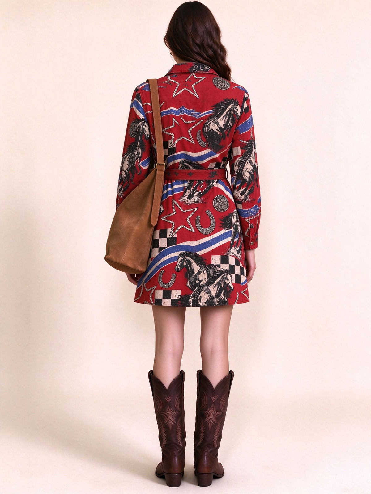 Rodeo Stars Belted Shirt Dress