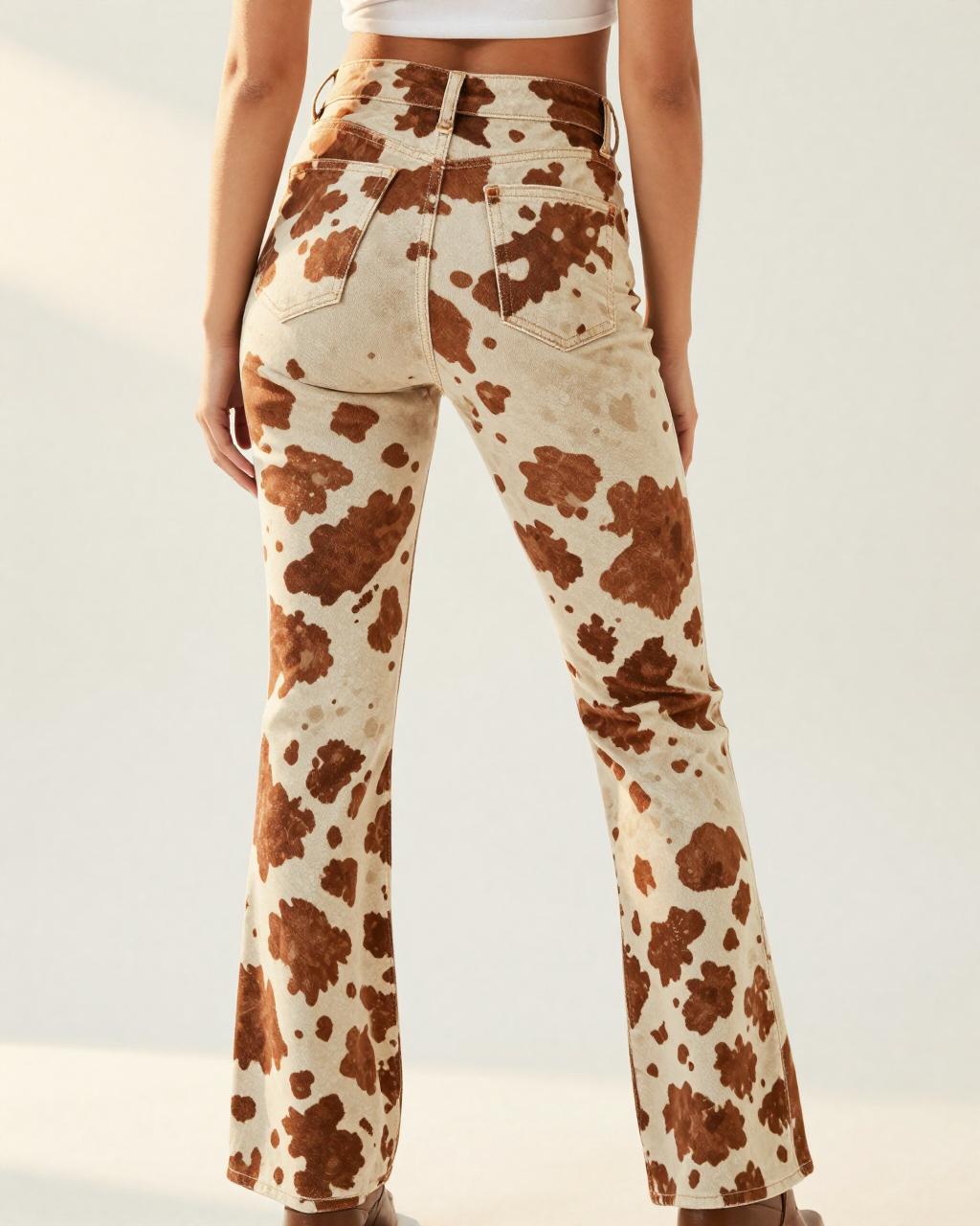 Brown Cow Classic Bootcut Jeans – Back View – Riley – Brown / Cream