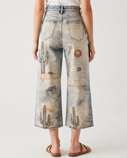 Cactus Mirage Denim RB-BOT24 – Back View – Riley – Denim Blue, Beige
