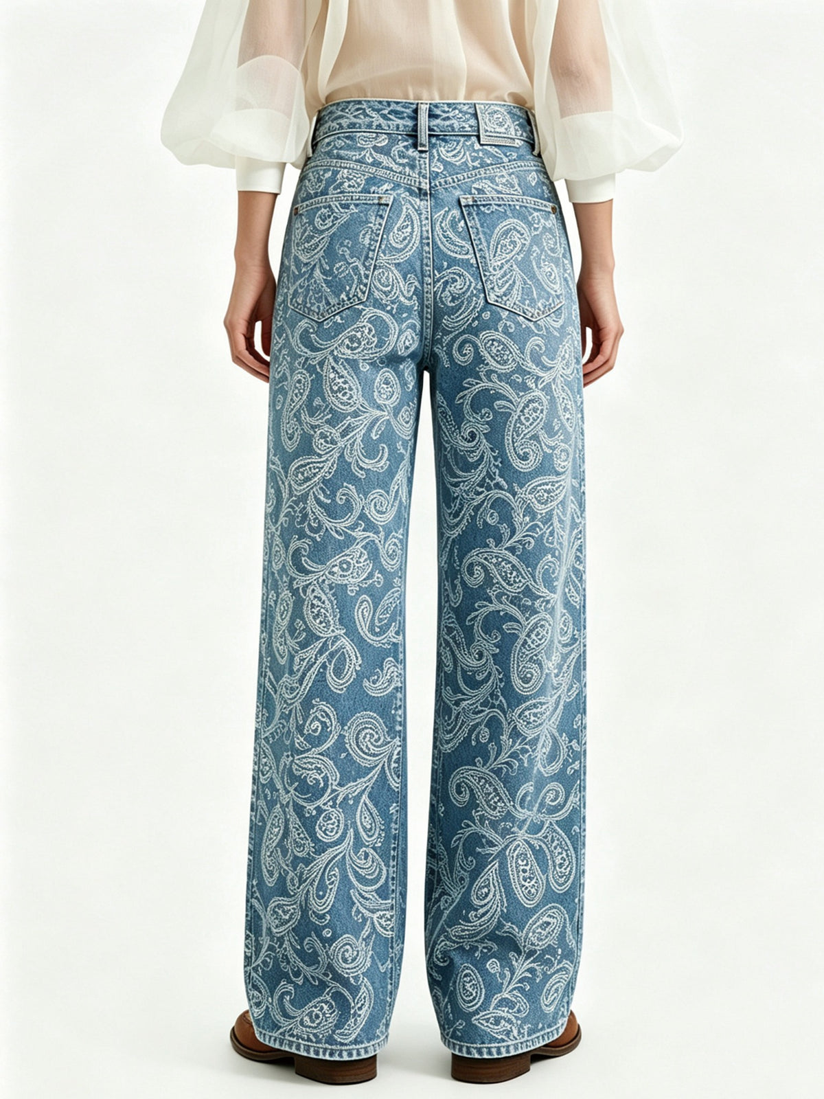 Prairie Whirl Denim RB-BOT05 – Back View – Riley – Denim Blue