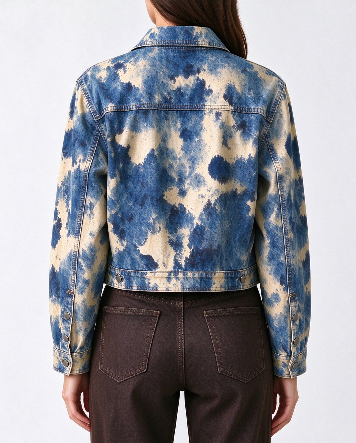 Desert Mesa Clouds Cropped Denim Jacket