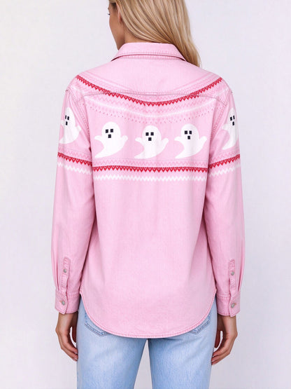 Pastel Phantoms Long Sleeve Denim Shirt