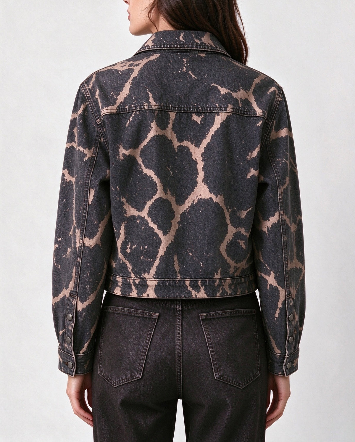 Longhorn Hide Cropped Denim Jacket