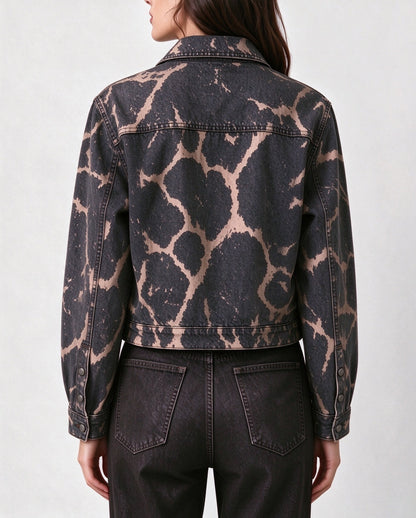Longhorn Hide Cropped Denim Jacket