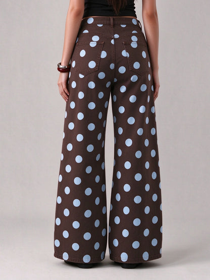 Rodeo Moon Dots Wide-Leg Jeans