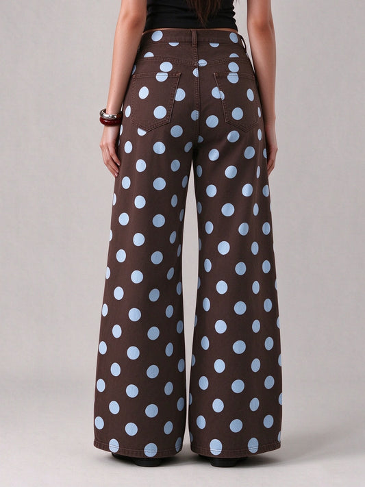 Rodeo Moon Dots Wide-Leg Jeans