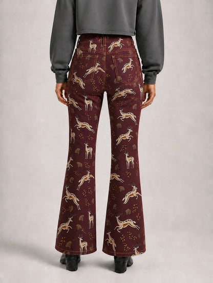 Deer Creek Bootcut Jeans – Back View – Riley – burgundy