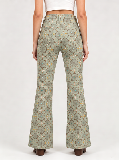 Desert Dreamweaver Bootcut Jeans – Back View – Riley – Sage Green