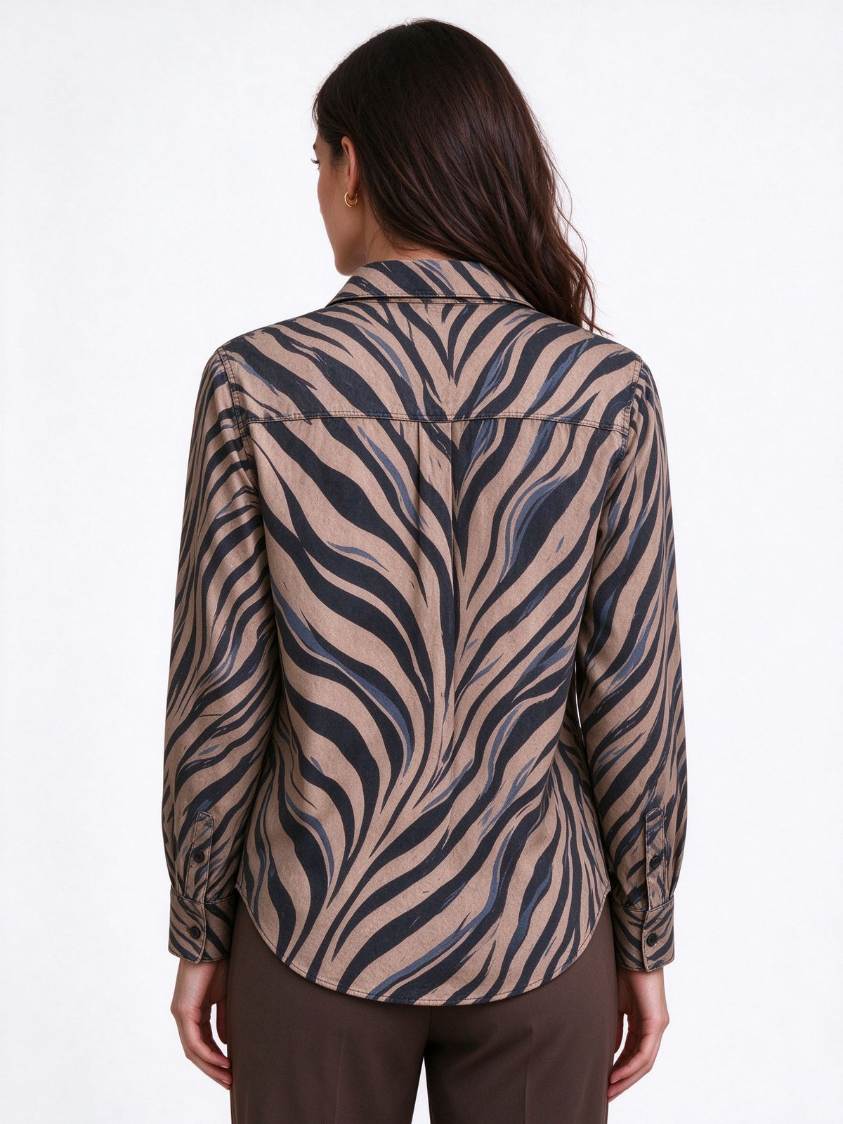 Mustang Trail Stripe Long Sleeve Denim Shirt