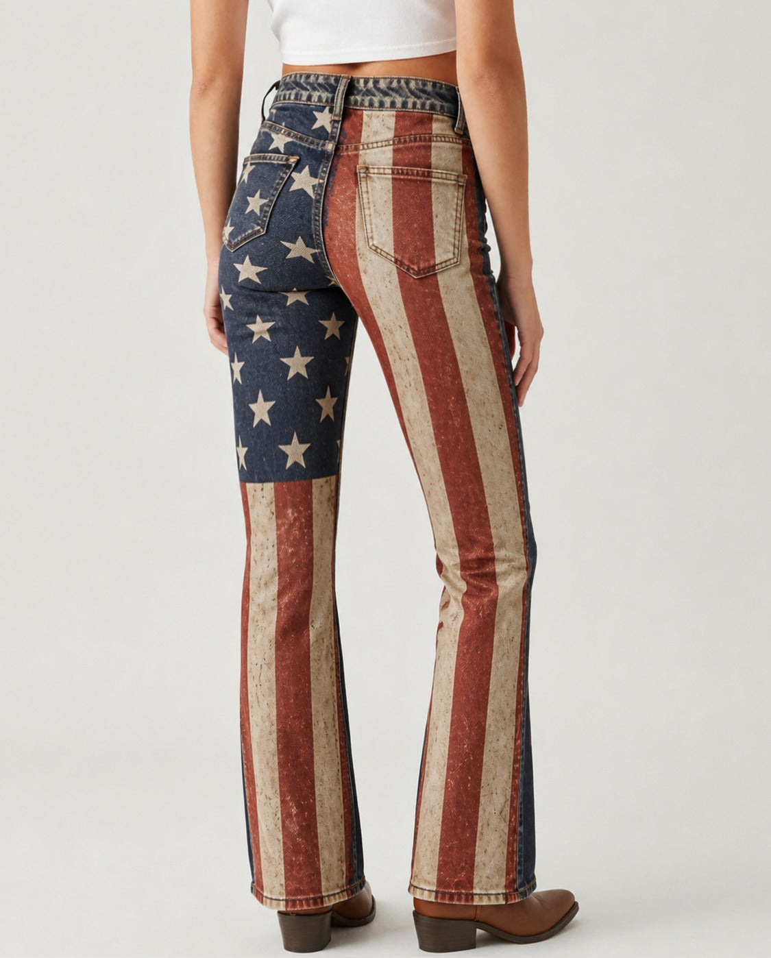 Starlight Ridge Bootcut Jeans – Back View – Riley – navy blue, red, cream