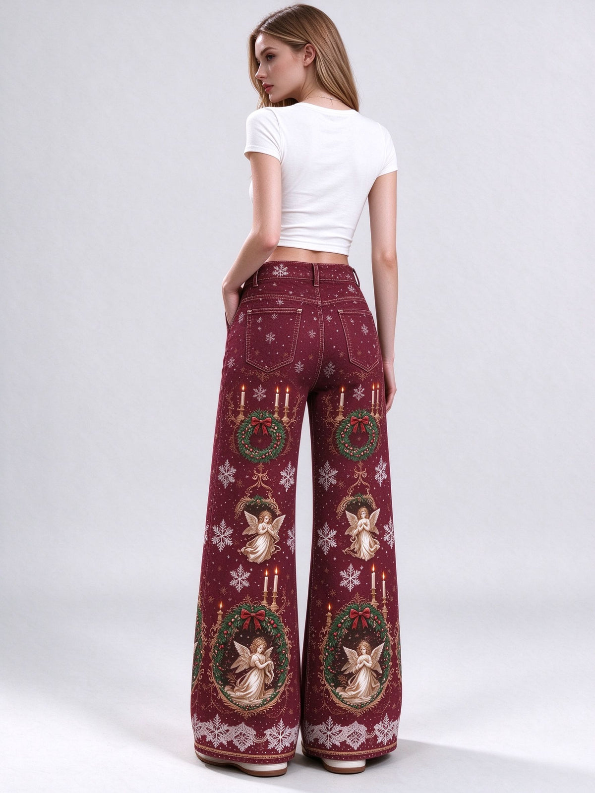 Frontier Angel Wreath Wide-Leg Jeans