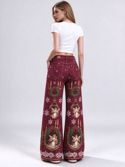 Frontier Angel Wreath Wide-Leg Jeans