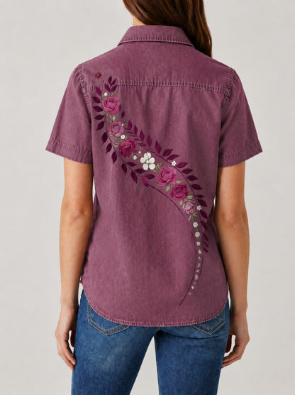 Prairie Rose RB-TOP15 – Back View – Riley – deep plum